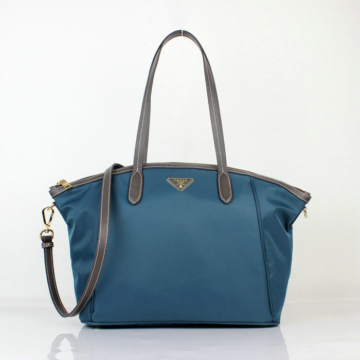 2014 Prada canvas shoulder handbag BR4664 blue